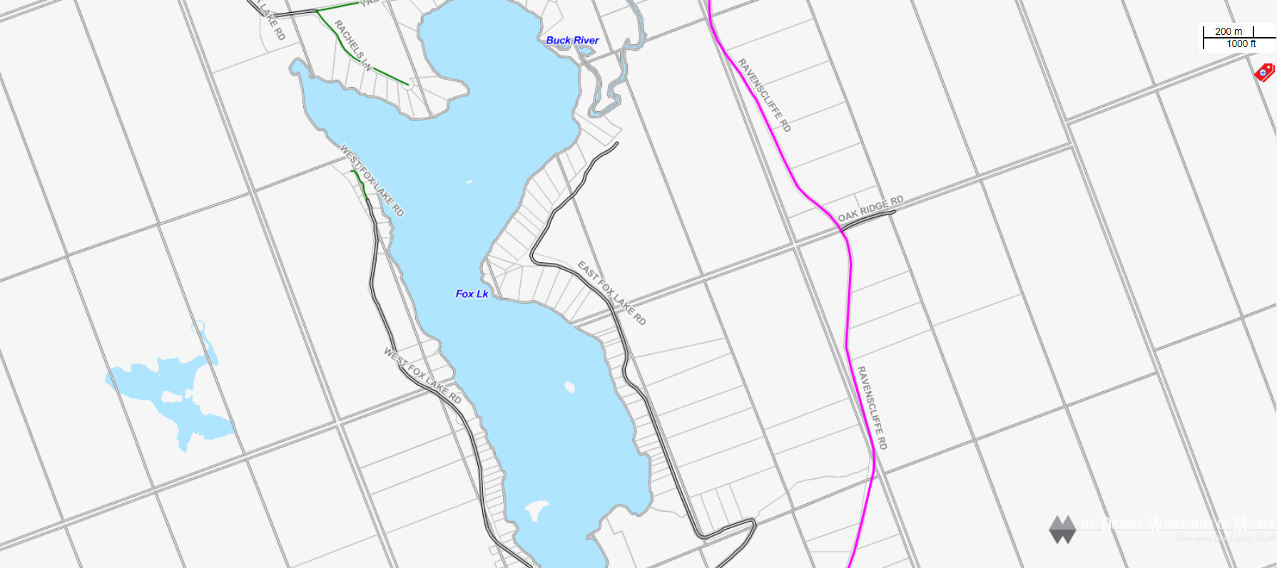 Cadastral Map Fox Lake -  - Muskoka