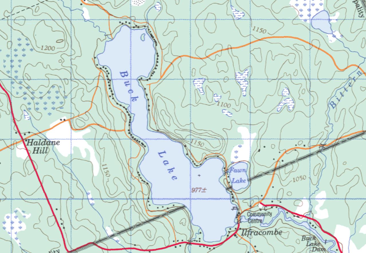 Topographical Map of Buck Lake -  - Muskoka