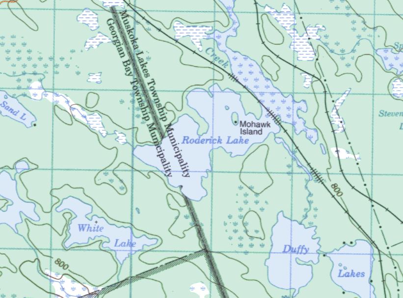 Topographical Map of Roderick Lake -  - Muskoka