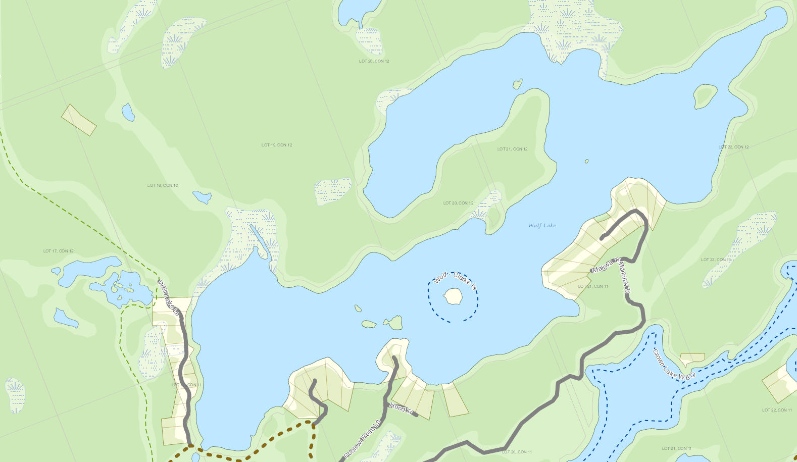 Bloody Lake Cadastral Map - Bloody Lake - Muskoka