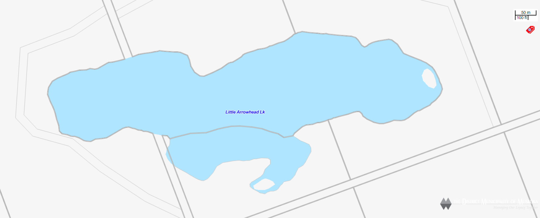 Cadastral Map Littel Arrowhead Lake -  - Muskoka