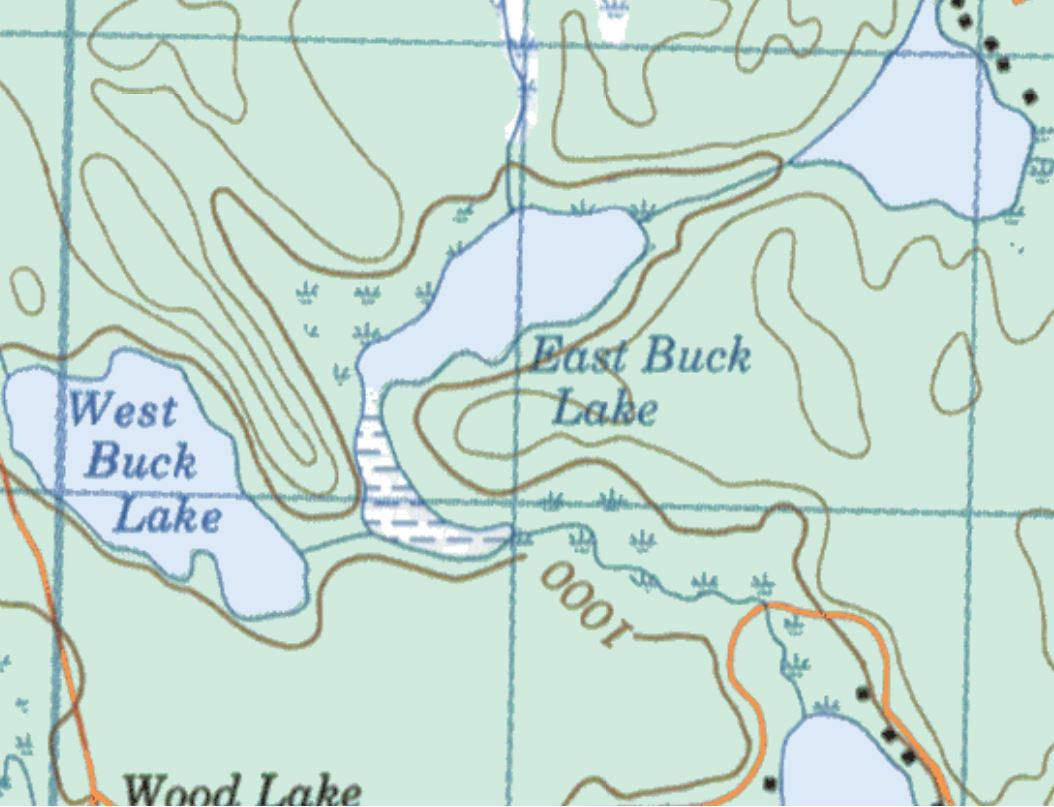 Topographical Map of East Buck Lake -  - Muskoka