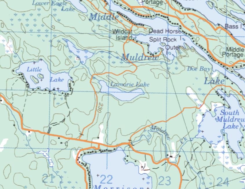 Topographical Map of Lamourie Lake -  - Muskoka