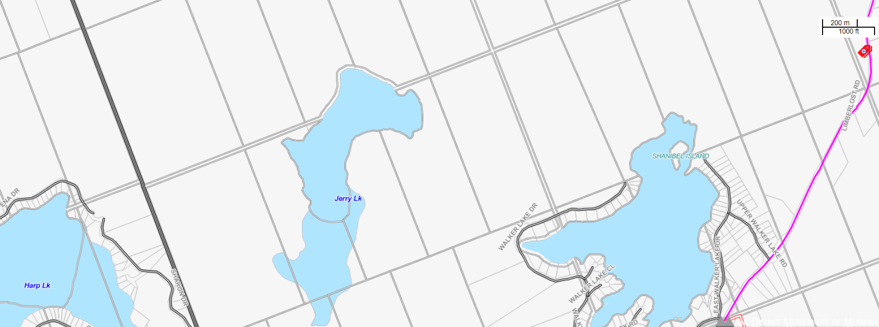Cadastral Map Jerry Lake -  - Muskoka