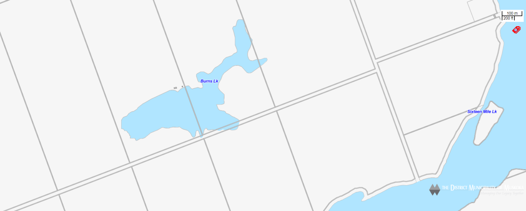 Cadastral Map Burns Lake -  - Muskoka
