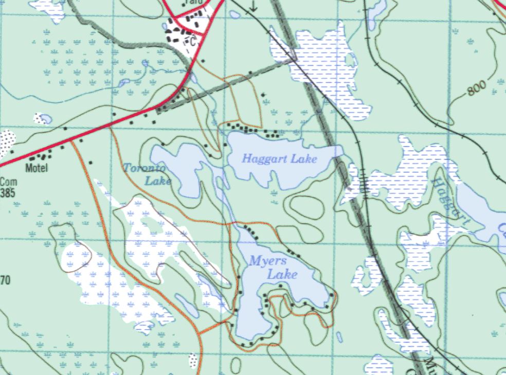 Topographical Map of Haggart Lake -  - Muskoka