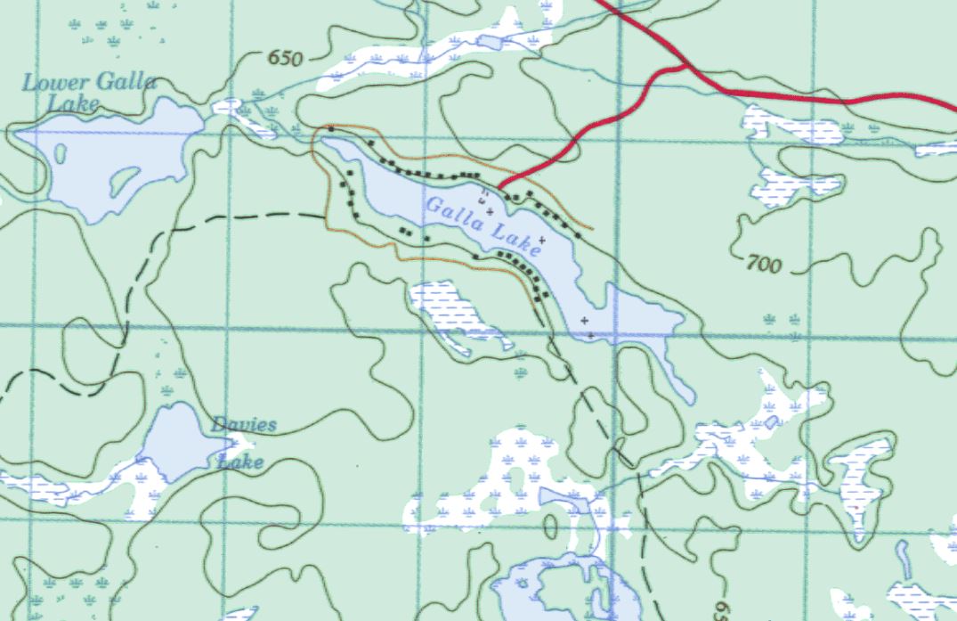 Topographical Map of Galla Lake -  - Muskoka