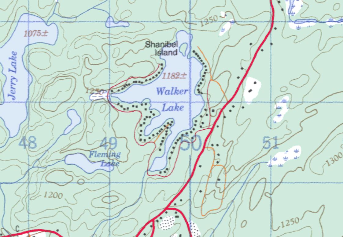 Topographical Map of Walker Lake -  - Muskoka