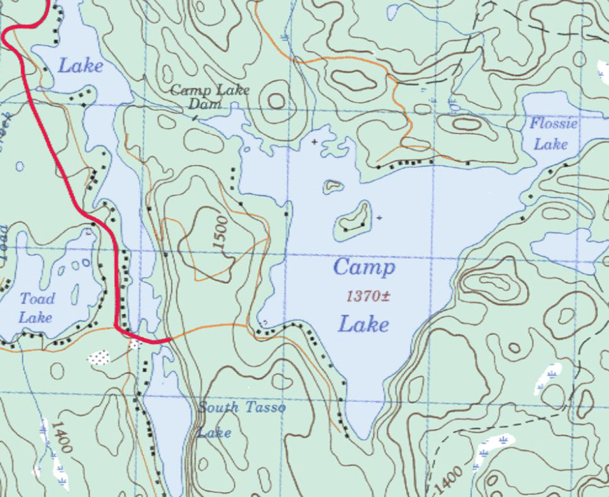 Topographical Map of Camp Lake - Camp Lake - Muskoka