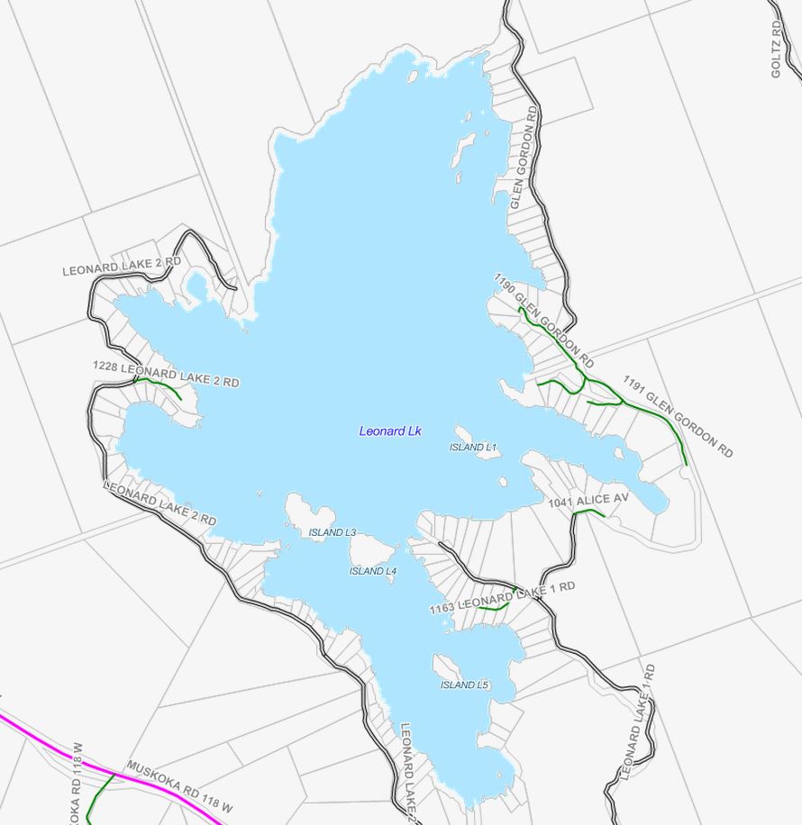 Cadastral Map Leonard Lake - Leonard Lake - Muskoka