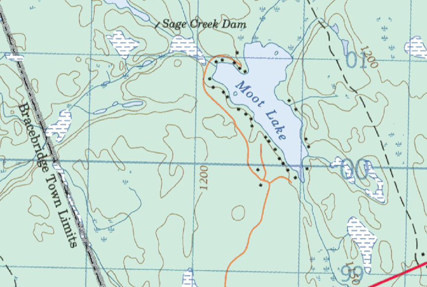 Topographical Map of Moot Lake - Moot Lake - Muskoka