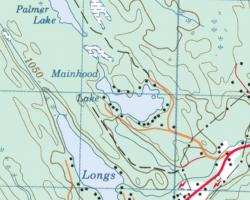 Topographical Map of Mainhood Lake