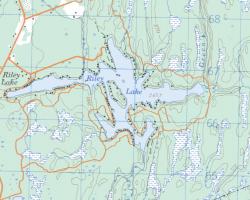 Topographical Map of Riley Lake