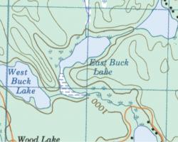 Topographical Map of East Buck Lake